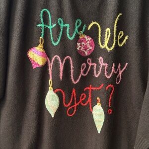 Torrid Black Sweater with Festive Embroidery